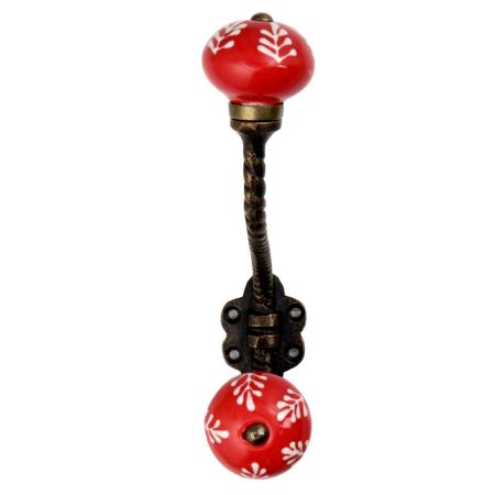 Red White Leaf Antique Rope Iron Hook